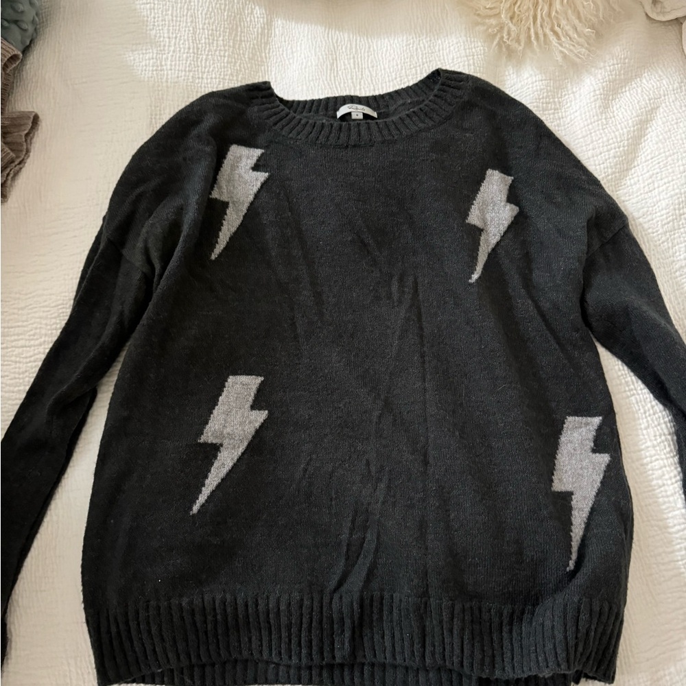 Rails Charcoal Lightning Bolt Sweater - image 2